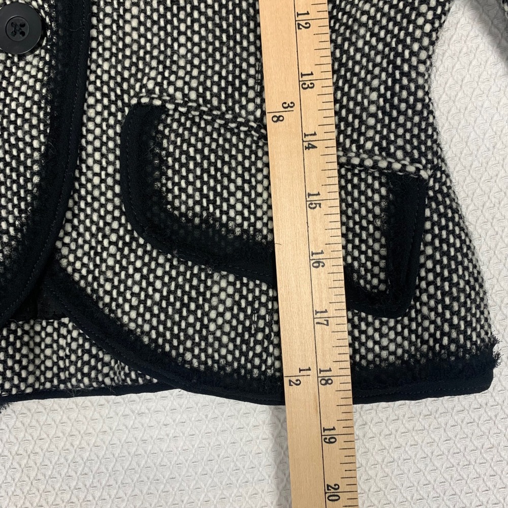 The Limited Women Black White Wool Blend Textured Cropped Blazer Jacket XS - Picture 7 of 12